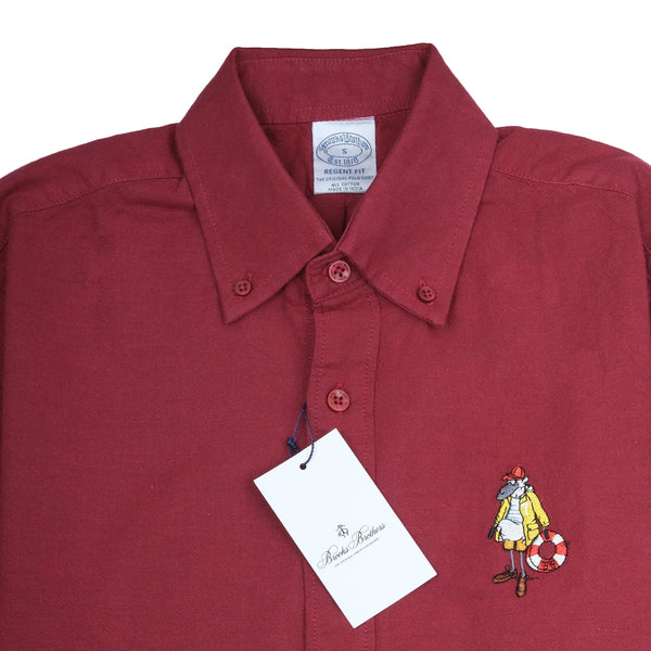 BROOKS BROTHERS Crimson Tide Classic Fit Long Sleeve Regatta Shirt