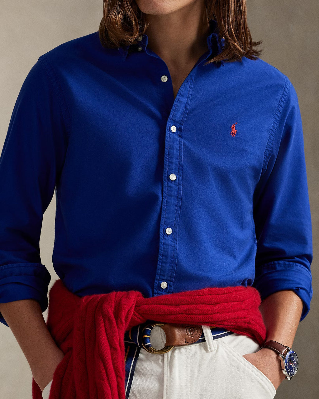 POLO RALPH LAUREN Opulent Teal Tailored Fit Long Sleeve Button-Down Shirt