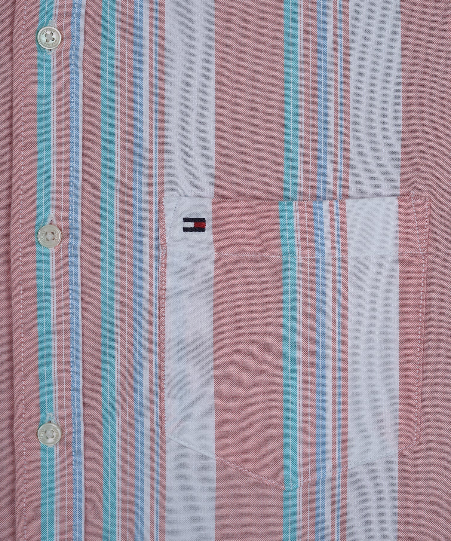 TOMMY HILFIGER Radiant Coral Tailored Fit Long Sleeve Button-Up Shirt