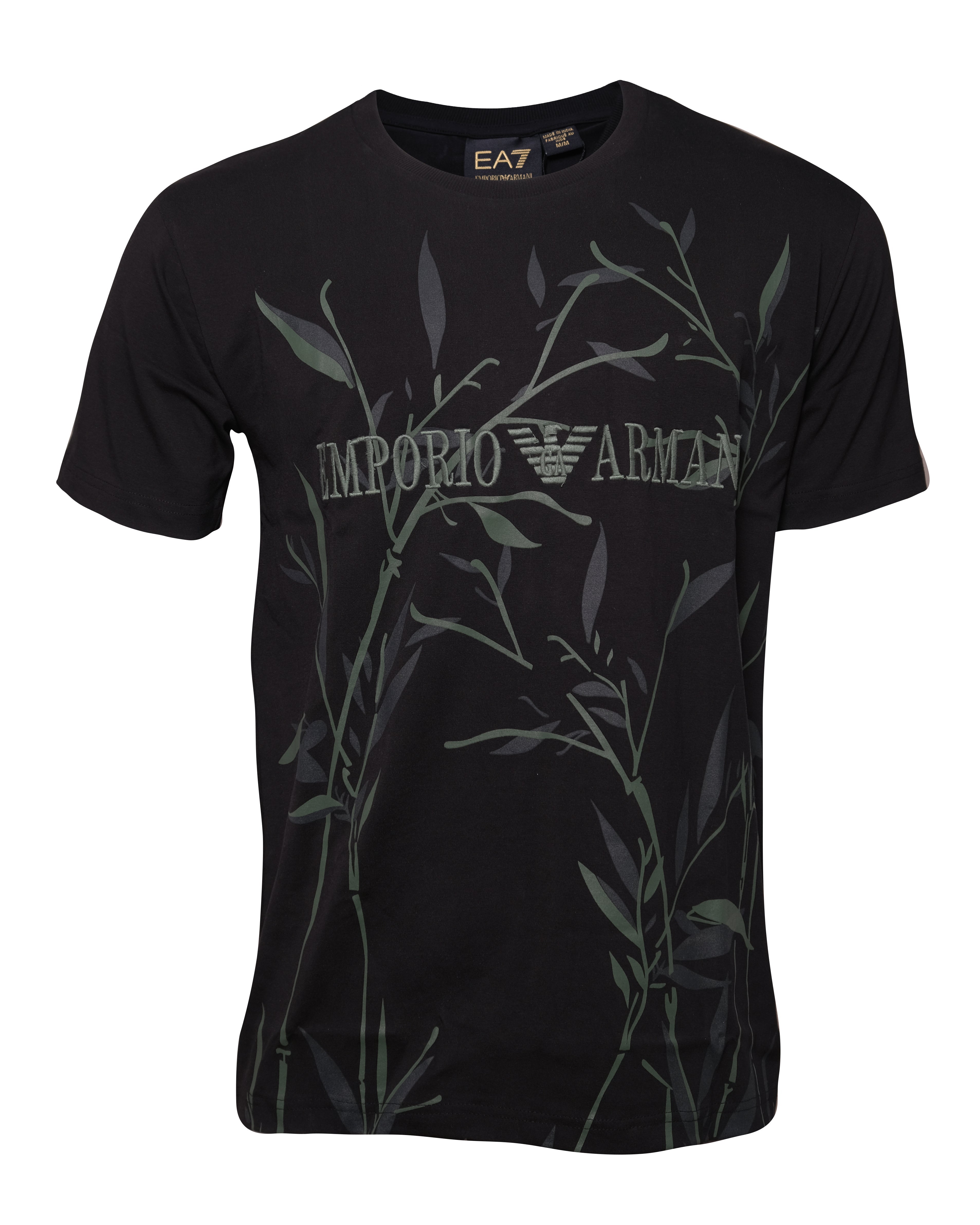 EMPORIO ARMANI EA7 Obsidian Black Slim Fit Short Sleeve Graphic Tee