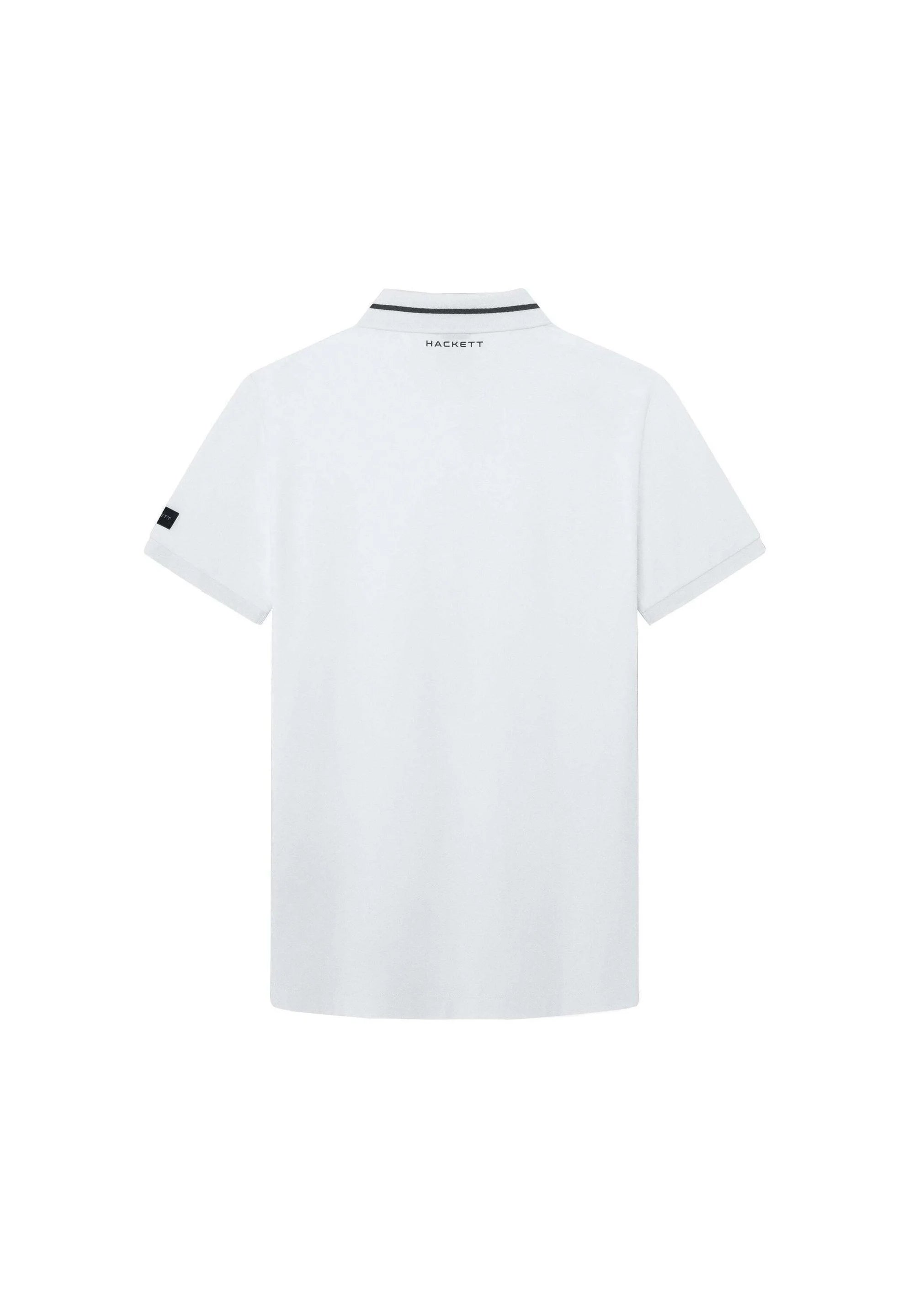 HACKETT Ethereal Snow Luxe Fit Short Sleeve Piqué Polo Shirt