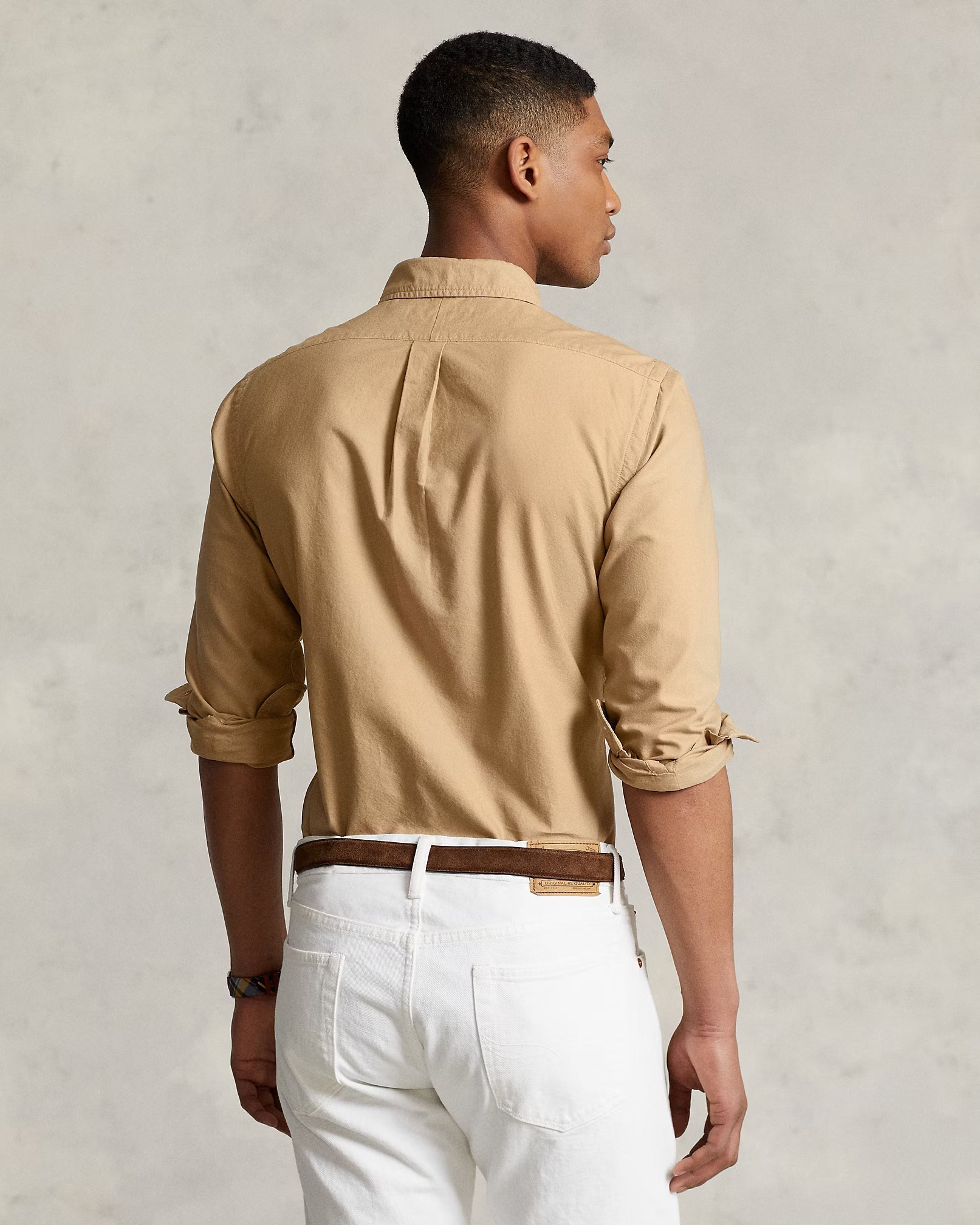 POLO Whispering Sand Classic Fit Long Sleeve Button-Up Shirt
