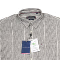 TOMMY HILFIGER Ashen Stripe Slim Fit Short Sleeve Casual Shirt