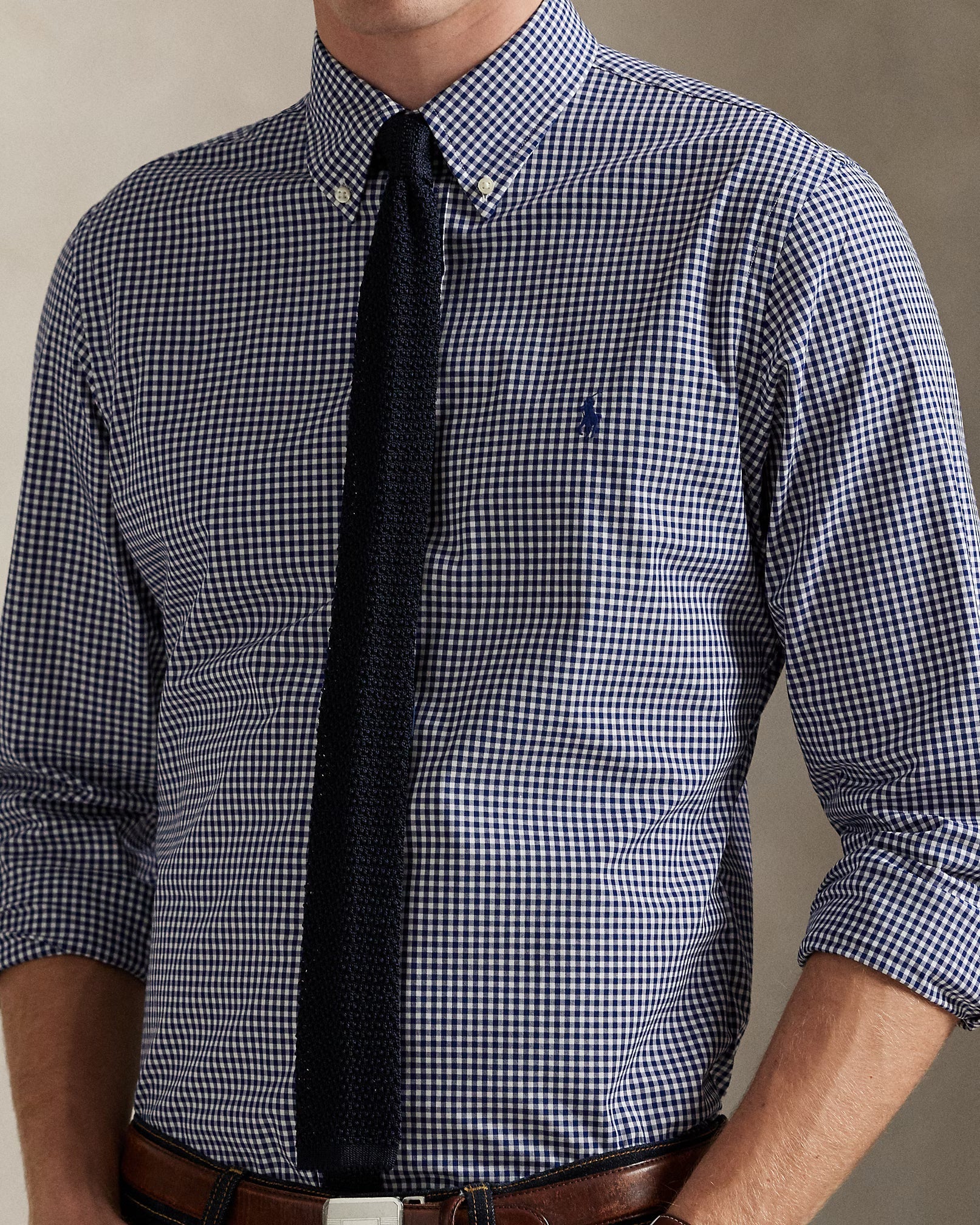 POLO RALPH LAUREN Oceanic Teal Classic Fit Long Sleeve Gingham Shirt