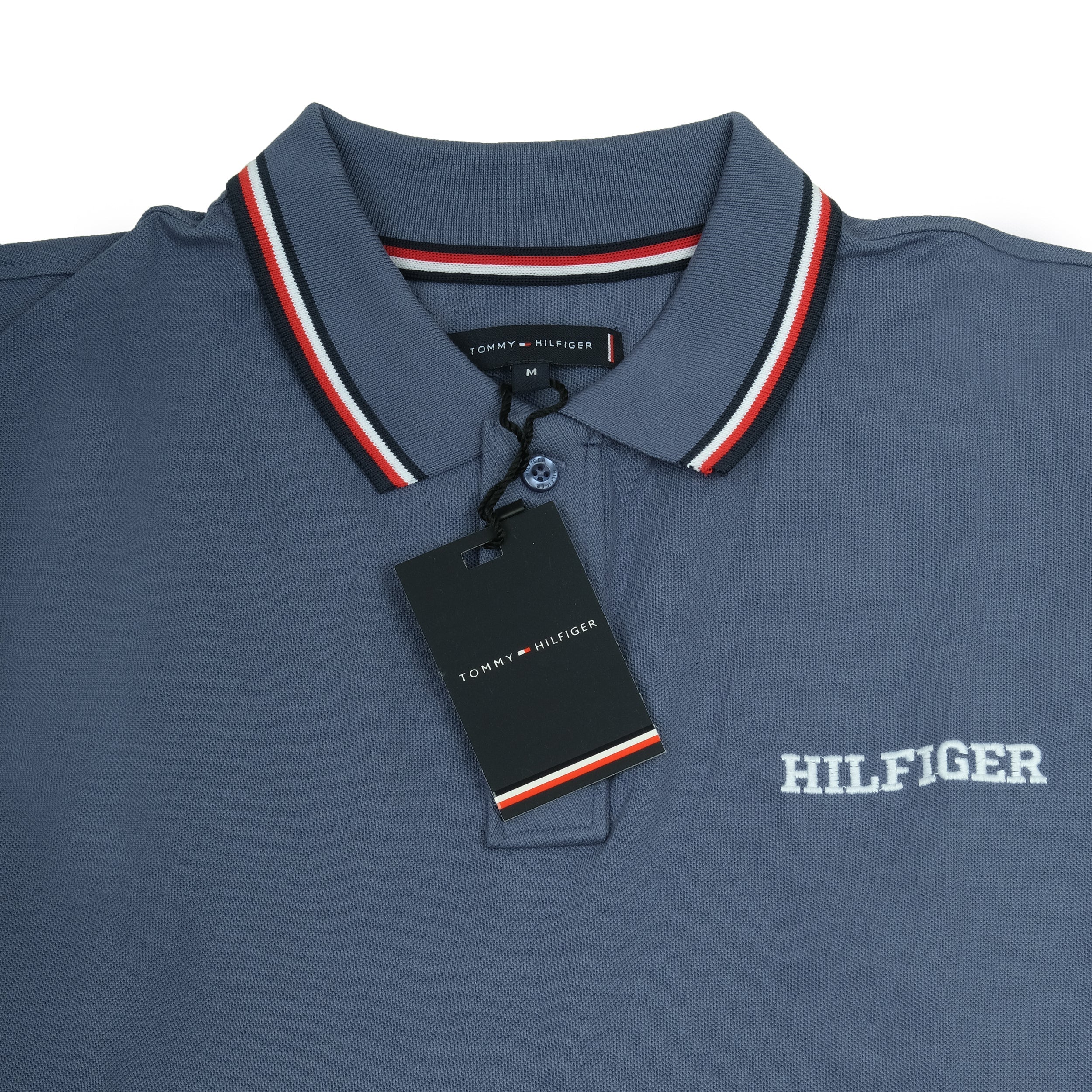 TOMMY HILFIGER Ocean Blue Classic Fit Polo Shirt with Contrast Trim
