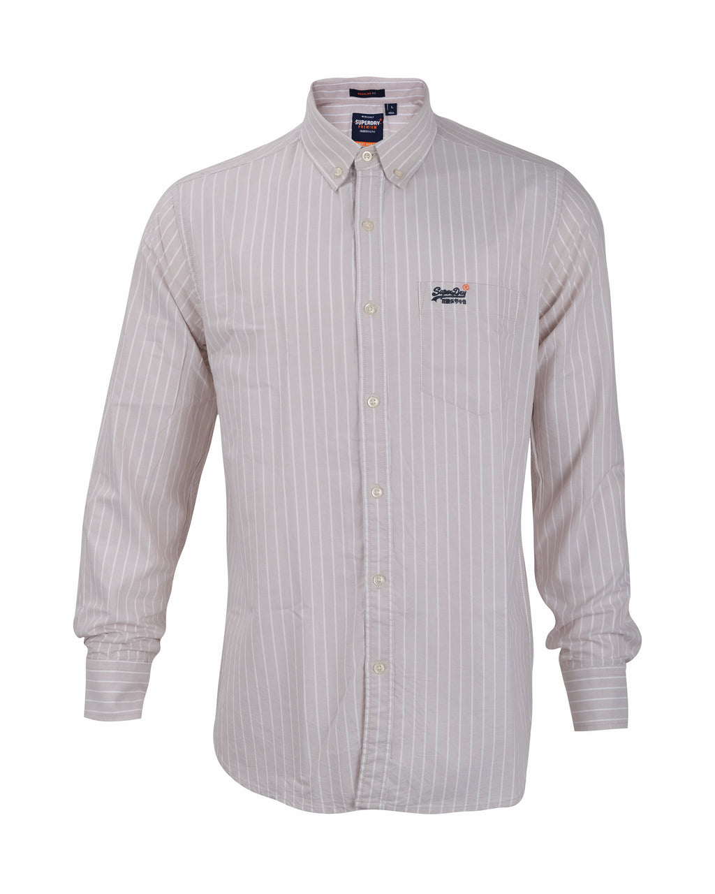 SUPERDRY Whispering Cream Classic Fit Long Sleeve Oxford Shirt