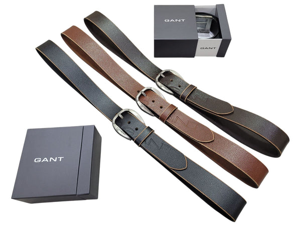 GANT Classic Leather Belt Set - Brown & Black