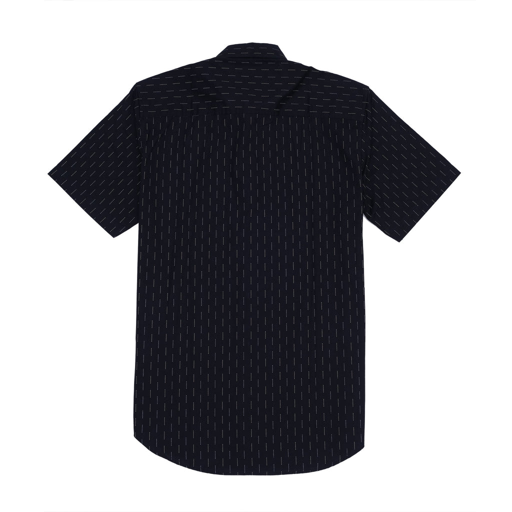 NAUTICA Midnight Navy Geometric Print Classic Fit Short Sleeve Shirt