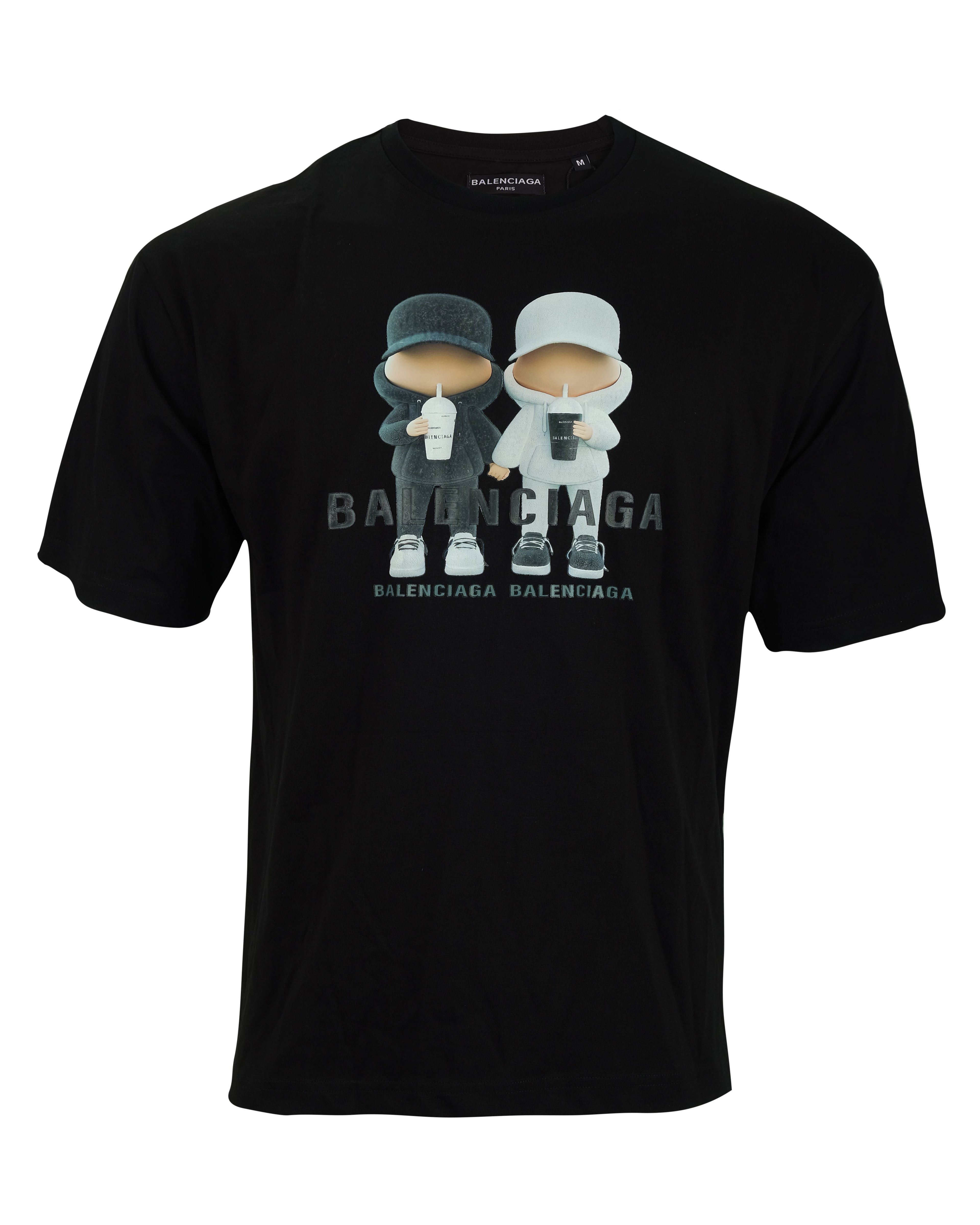 BALENCIAGA Midnight Noir Graphic Oversized Short Sleeve Tee