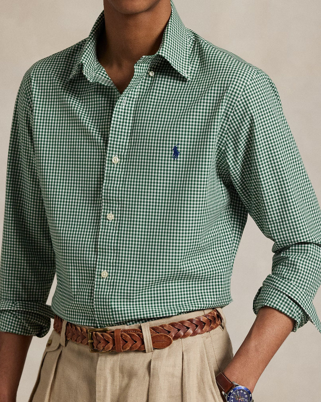 POLO RALPH LAUREN Mystic Pine Classic Fit Long Sleeve Gingham Shirt