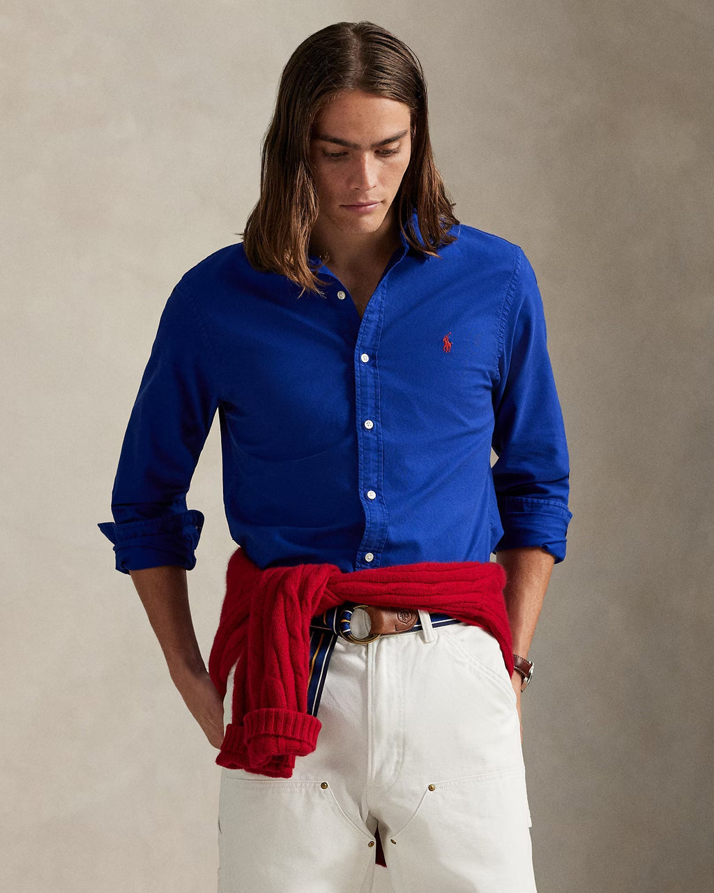 POLO RALPH LAUREN Opulent Teal Tailored Fit Long Sleeve Button-Down Shirt