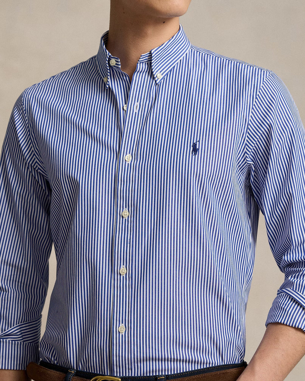 POLO RALPH LAUREN Misty Slate Slim Fit Long Sleeve Button-Down Shirt