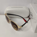 Ray-Ban Retro Gold Frame Sunglasses with Brown Lenses