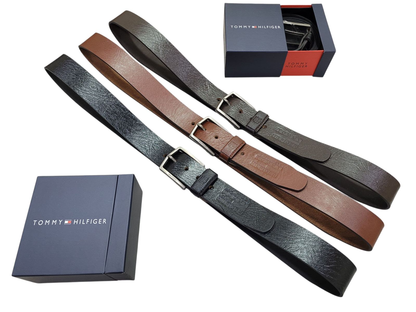 TOMMY HILFIGER Classic Leather Belt Set