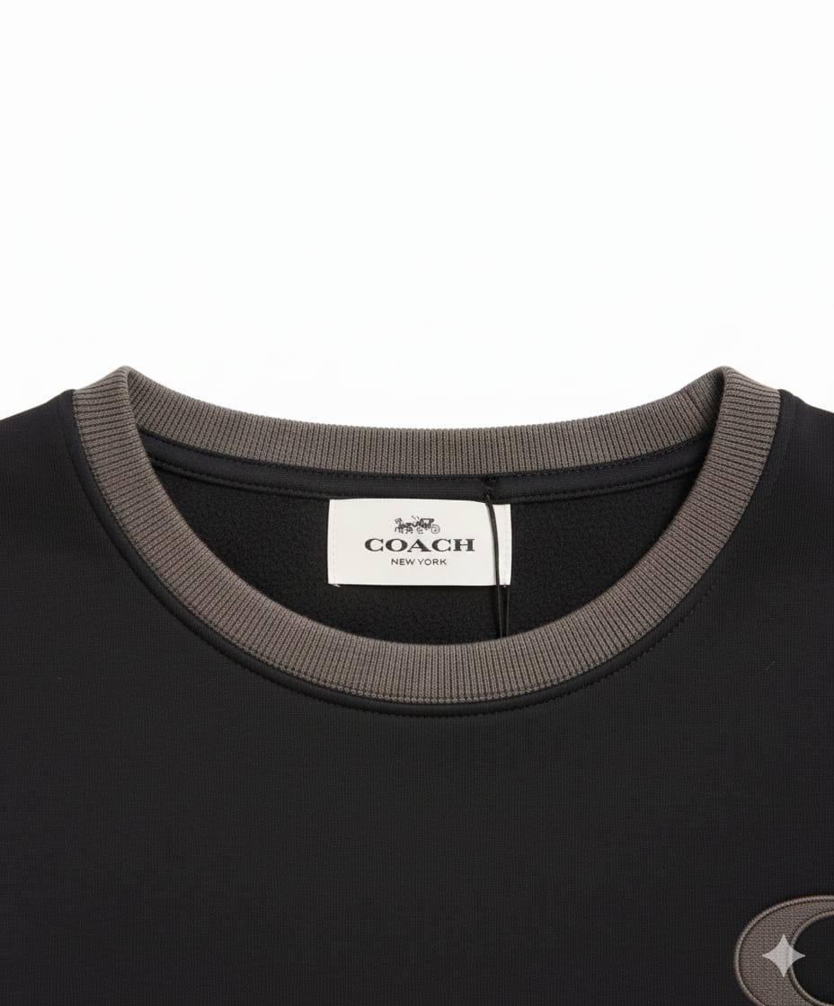Coach Logo Heavy Quality Sweatshirt In Black - Premium Winter Collection