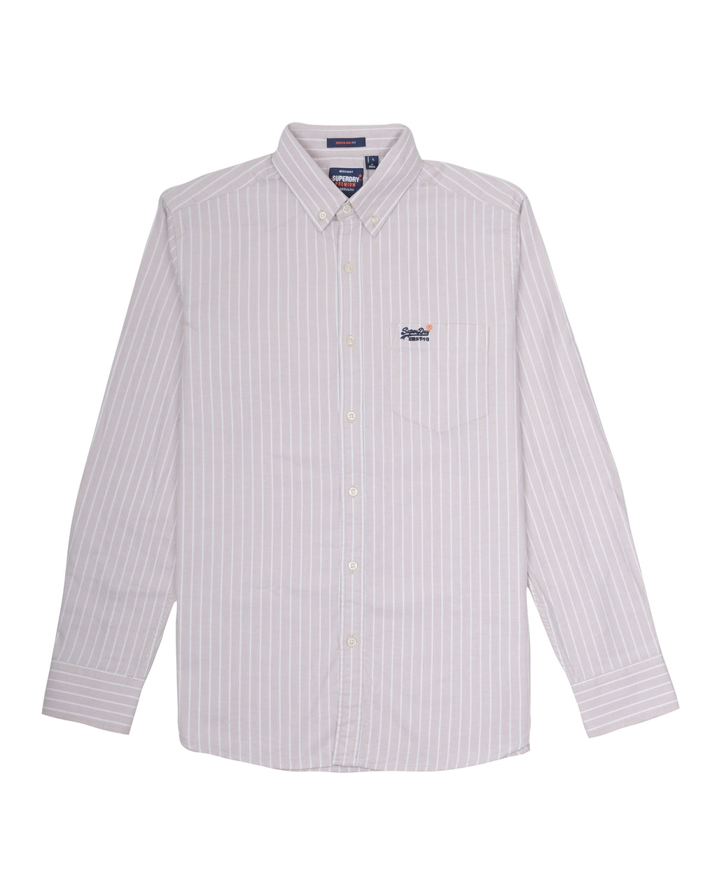 SUPERDRY Whispering Cream Classic Fit Long Sleeve Oxford Shirt