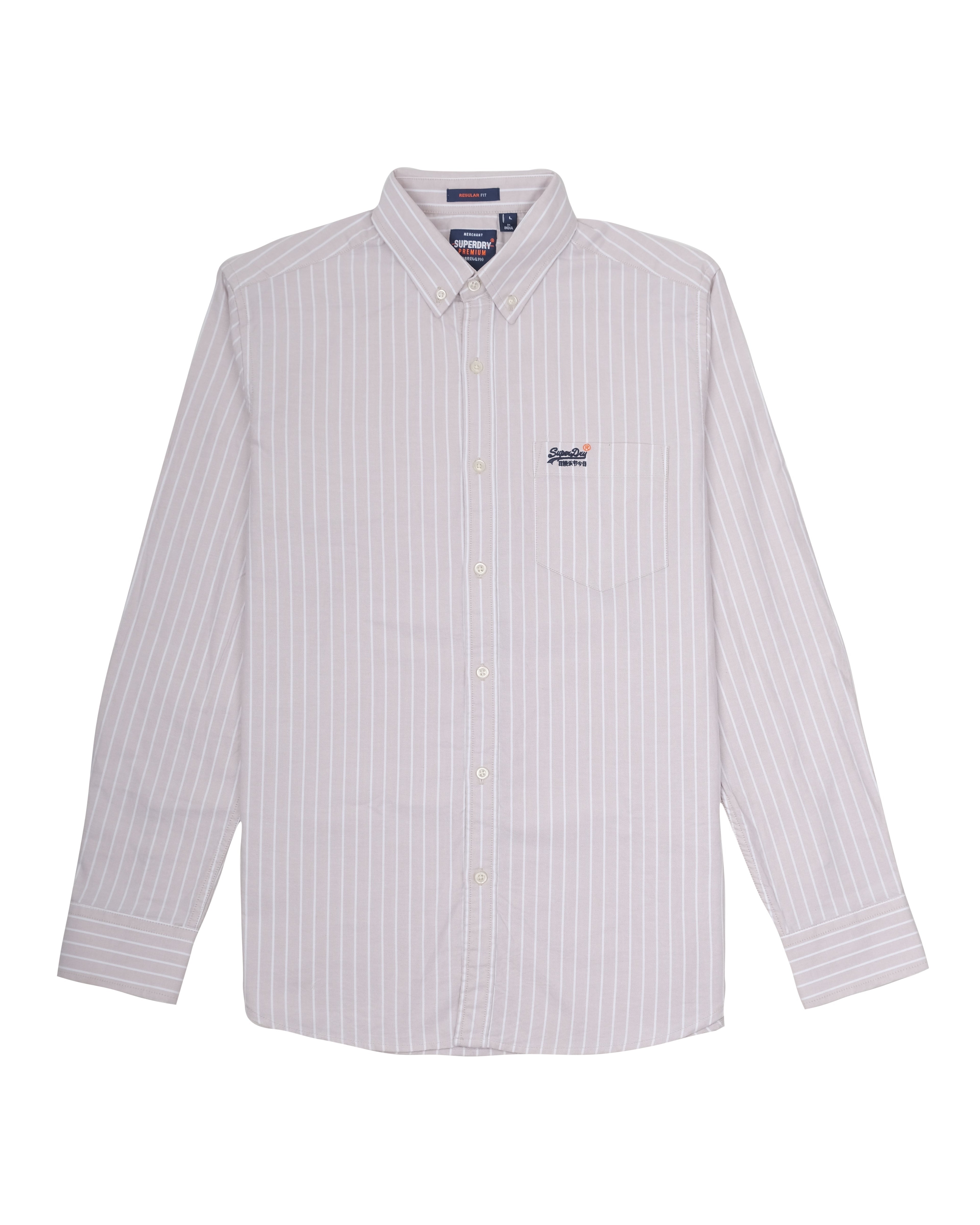 SUPERDRY Whispering Cream Classic Fit Long Sleeve Oxford Shirt