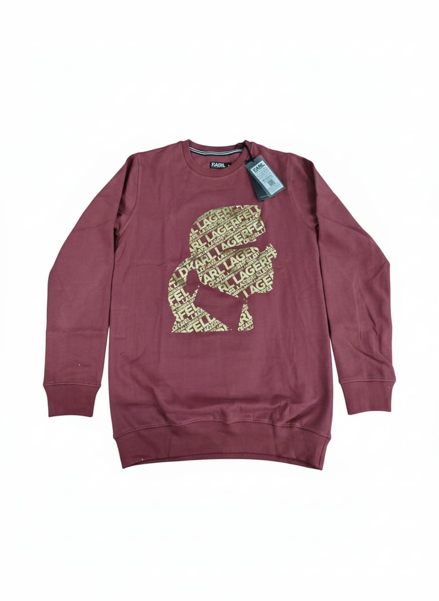 KARL Graphic Logo Sweatshirt in Burgundy