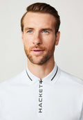 HACKETT Ethereal Snow Luxe Fit Short Sleeve Piqué Polo Shirt