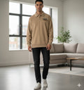 POLO RALPH LAUREN Dune Tan Luxe Fit Long Sleeve Piqué Sweatshirt