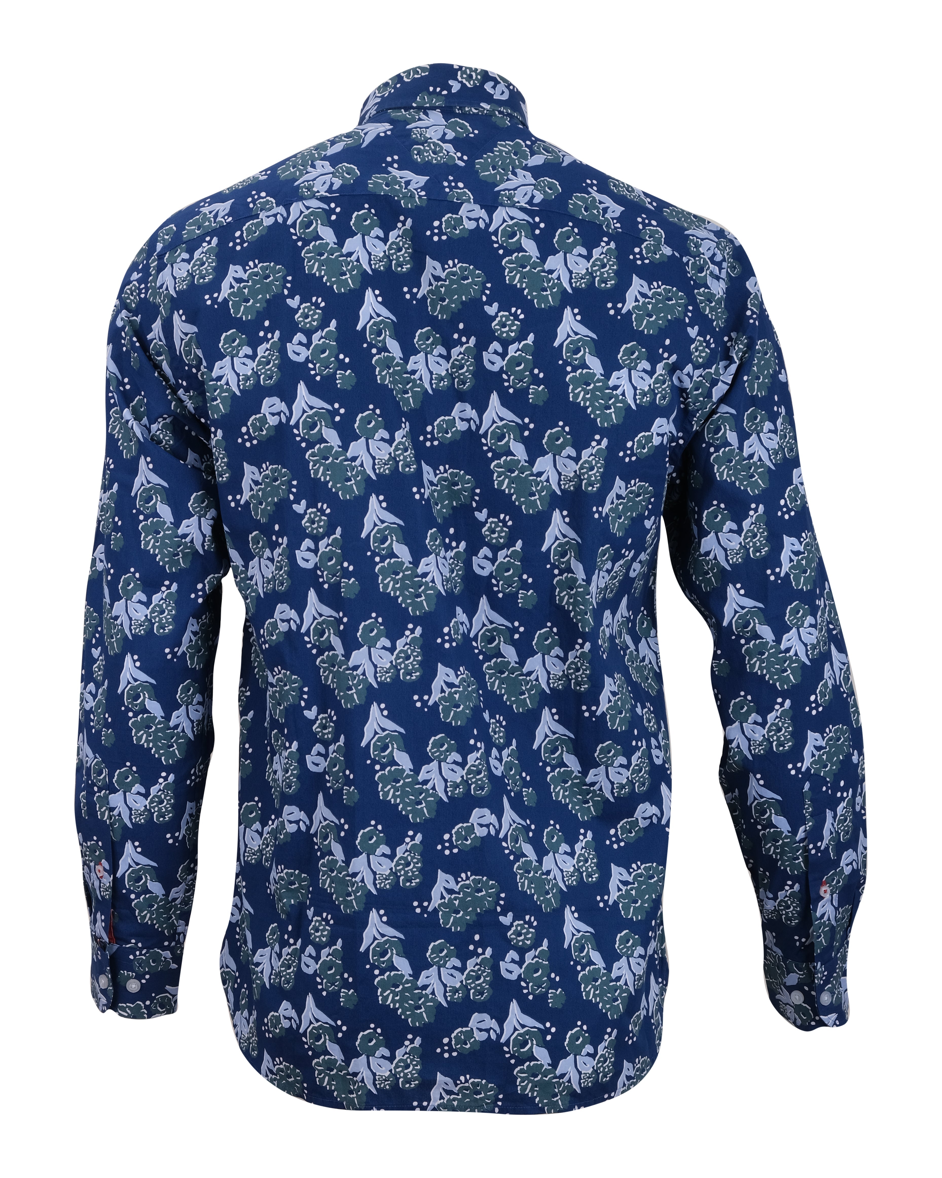TOMMY HILFIGER Deep Sea Floral Slim Fit Long Sleeve Cotton Shirt