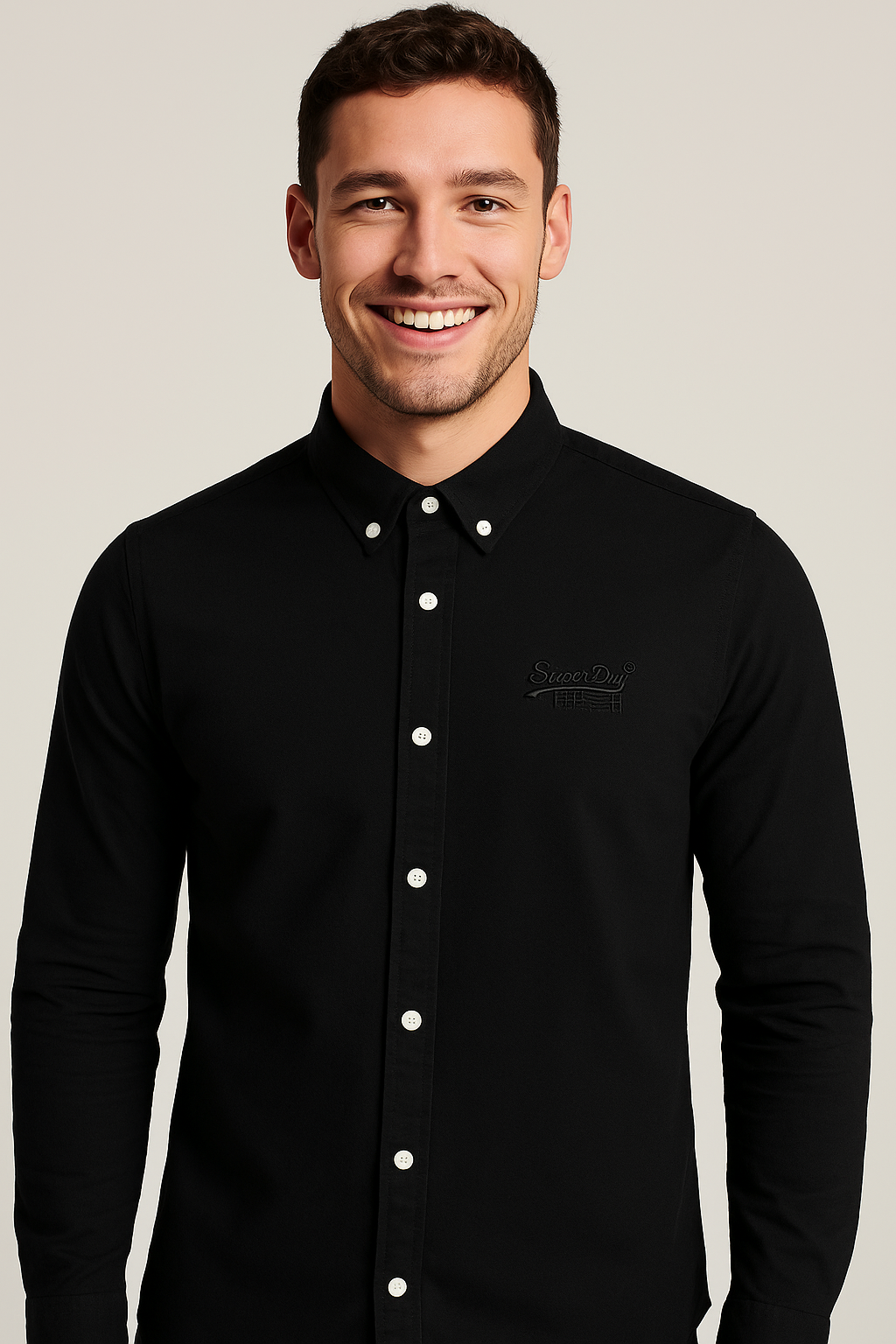 SUPERDRY Midnight Noir Classic Fit Long Sleeve Oxford Shirt