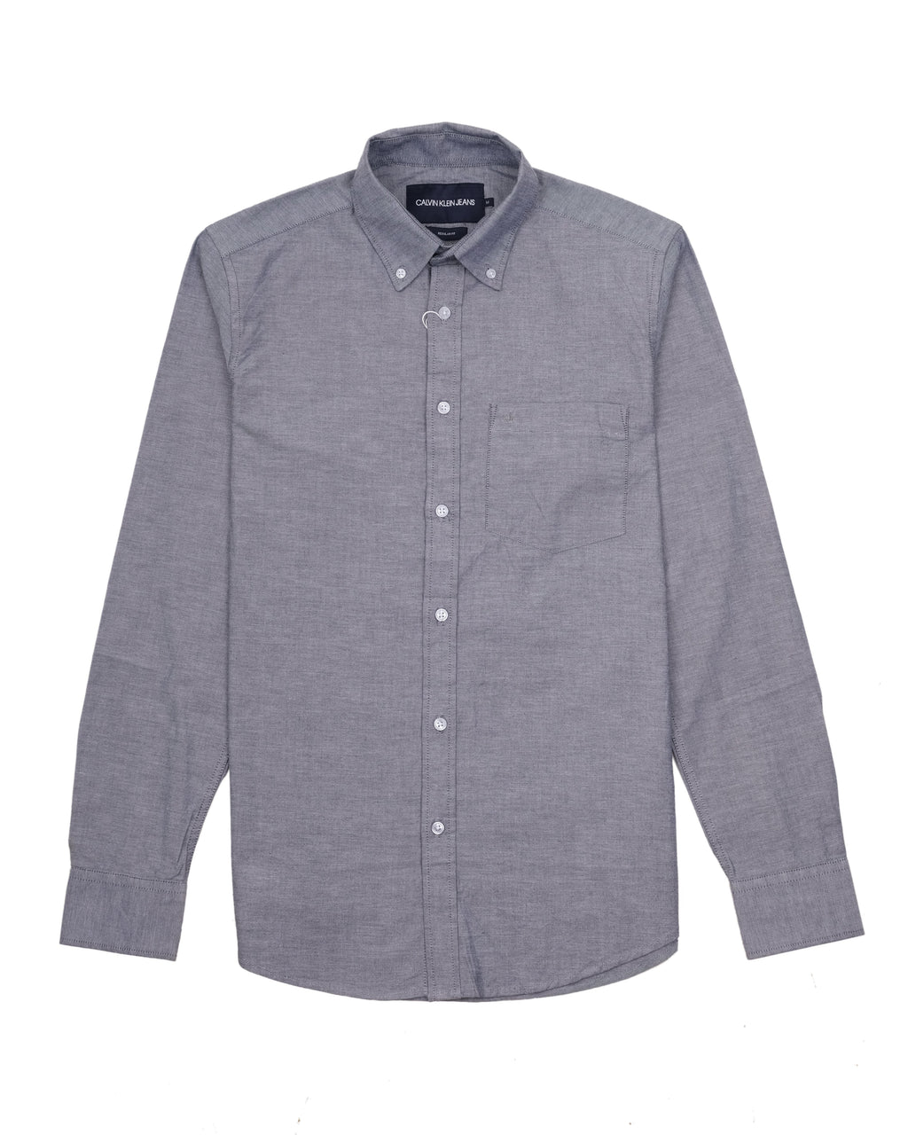 CALVIN KLEIN Misty Steel Slim Fit Long Sleeve Button-Down Shirt