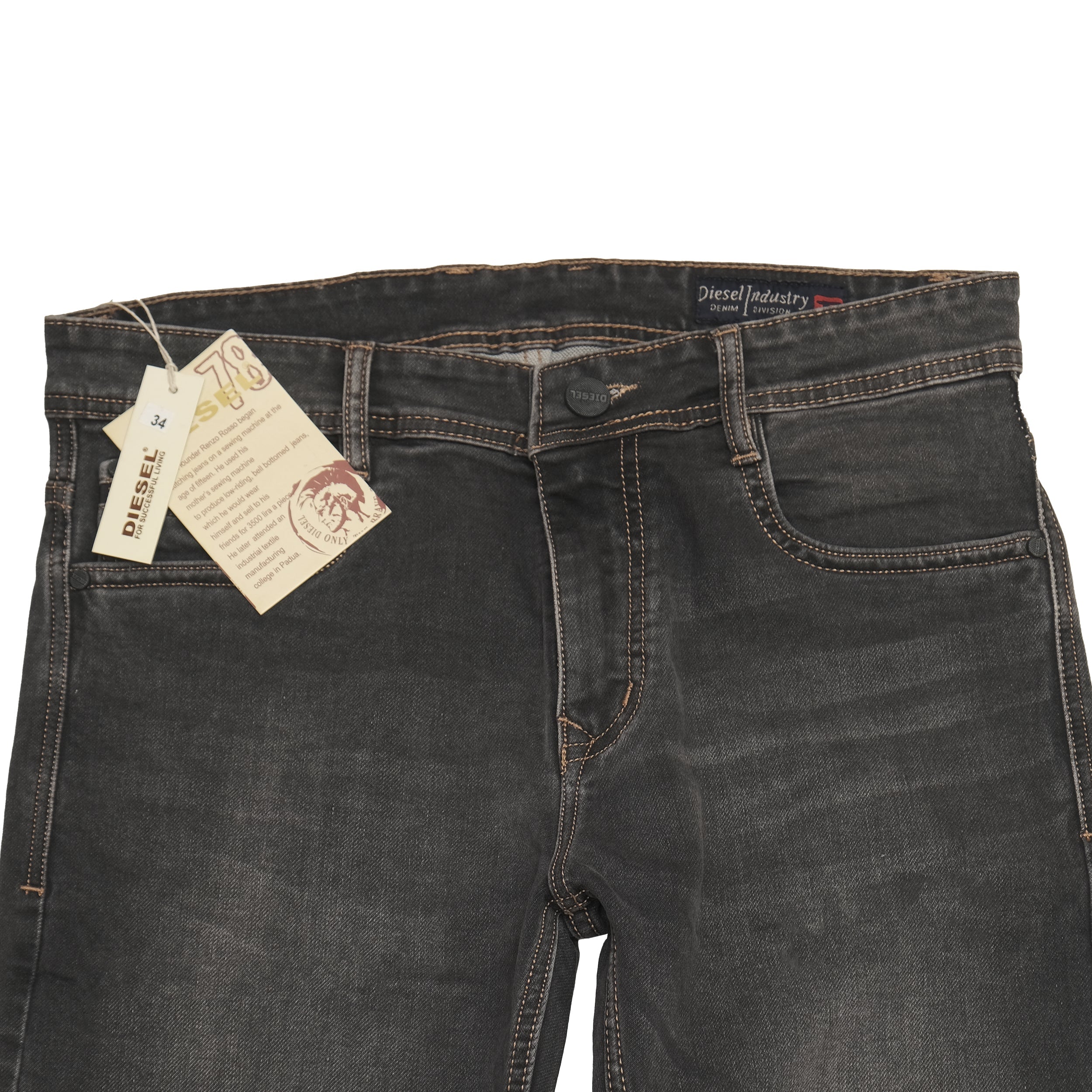 DIESEL Charcoal Shadow Slim Fit Industrial Denim Jeans