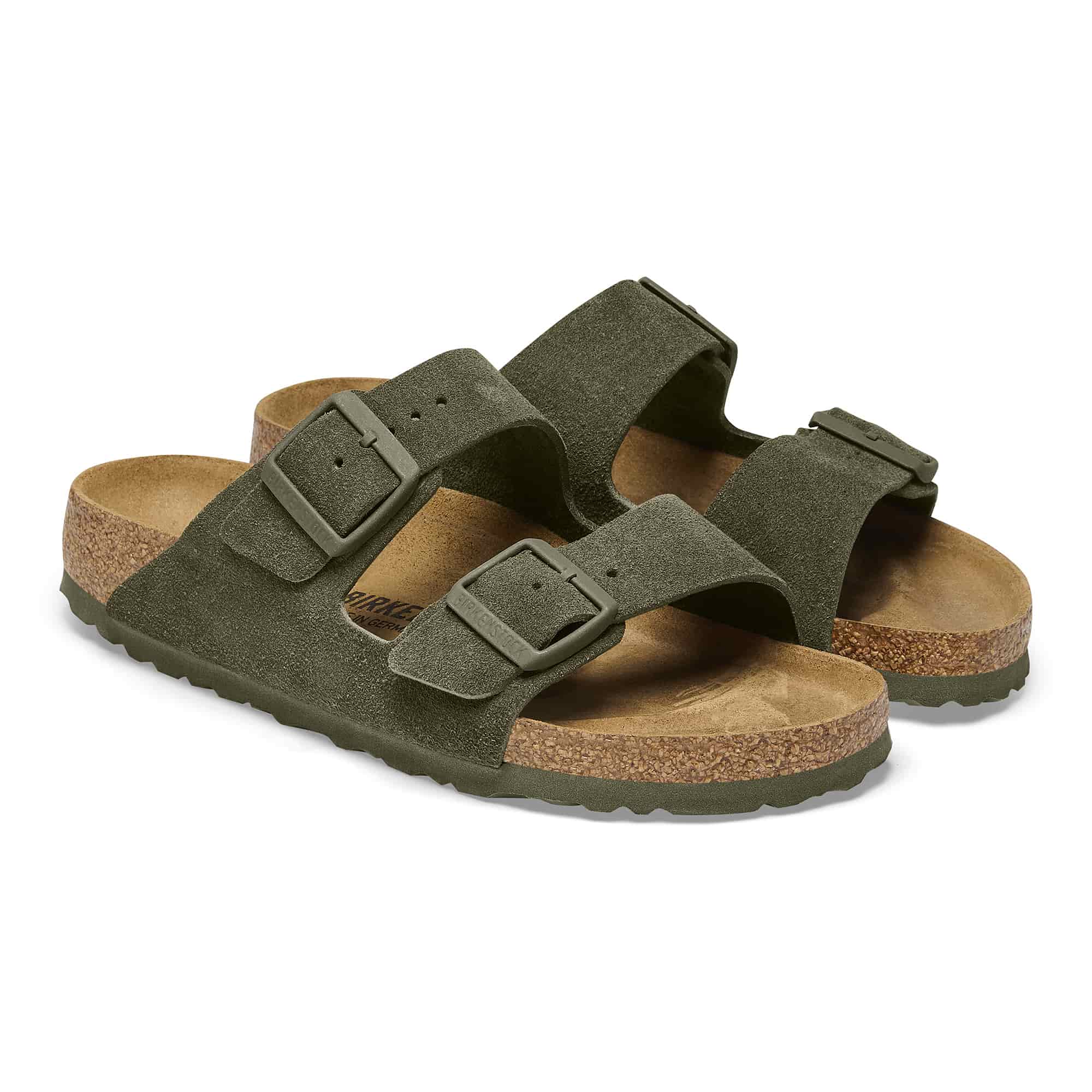 BIRKENSTOCK Sage Green Suede Arizona Sandals