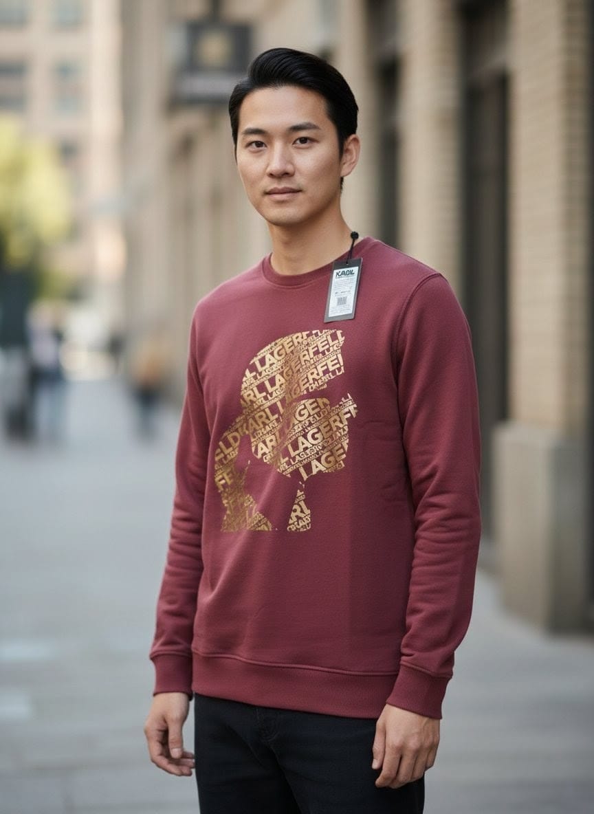 KARL Graphic Logo Sweatshirt in Burgundy