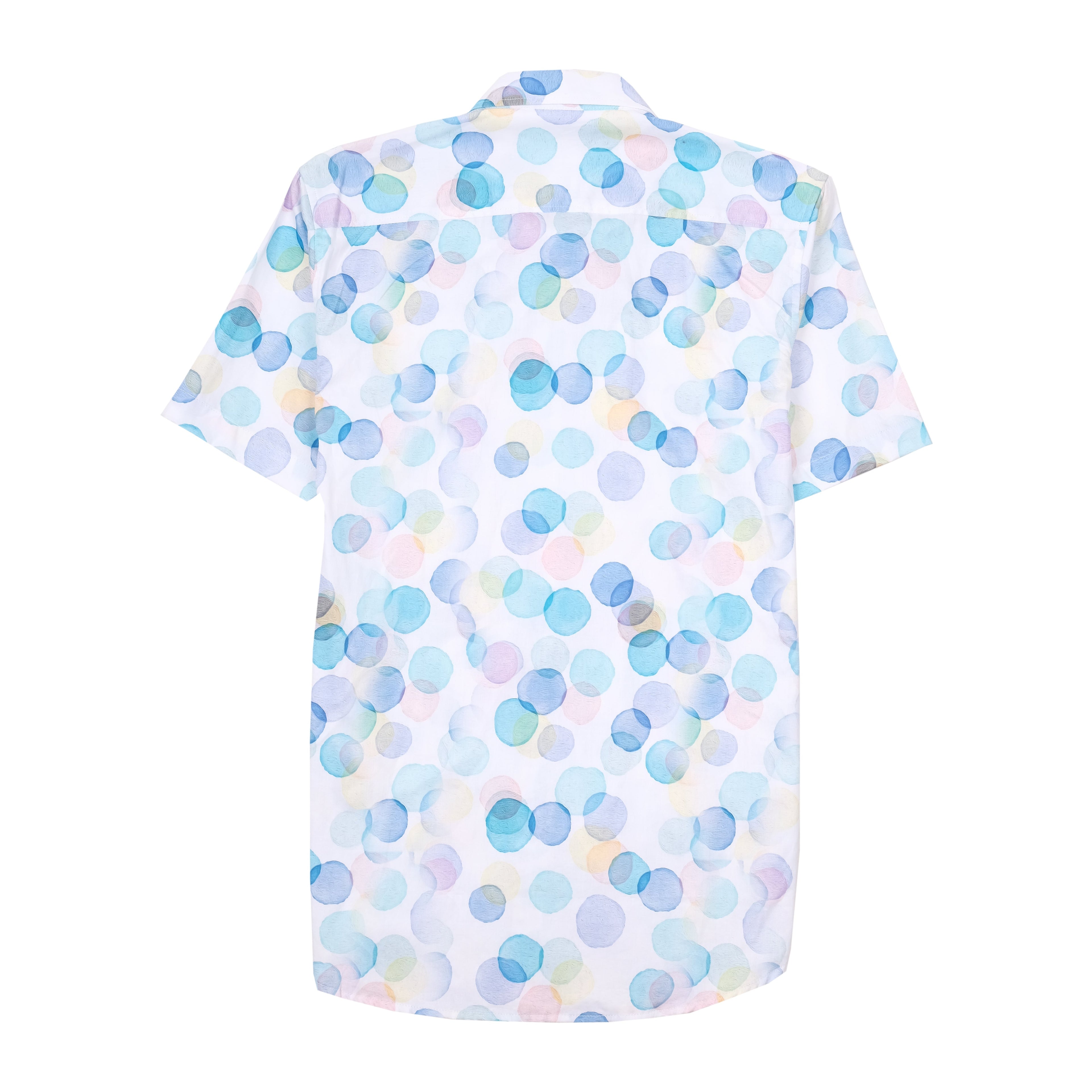 ZARA Tranquil Aqua Slim Fit Short Sleeve Cotton Shirt