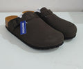 BIRKENSTOCK Arizona Suede Clogs in Dark Brown