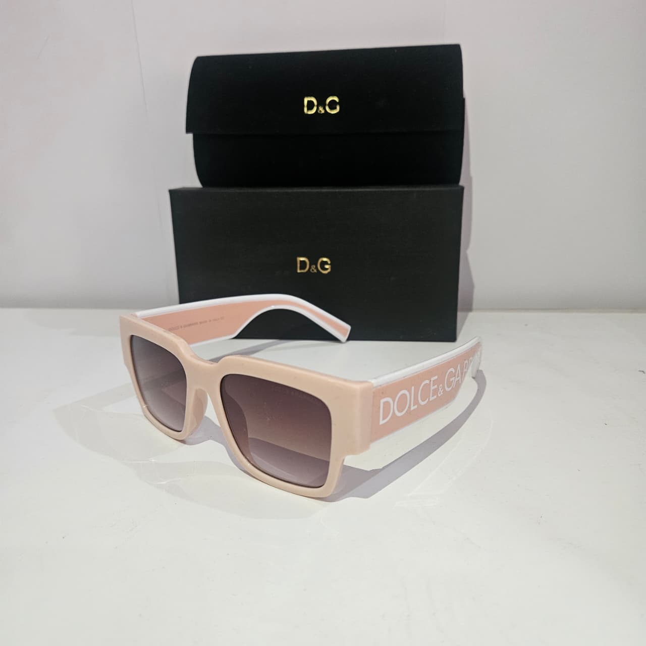 DOLCE & GABBANA Oversized Square Sunglasses in Blush