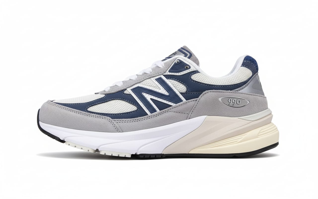New Balance 990 Classic Sneakers in Grey and Navy
