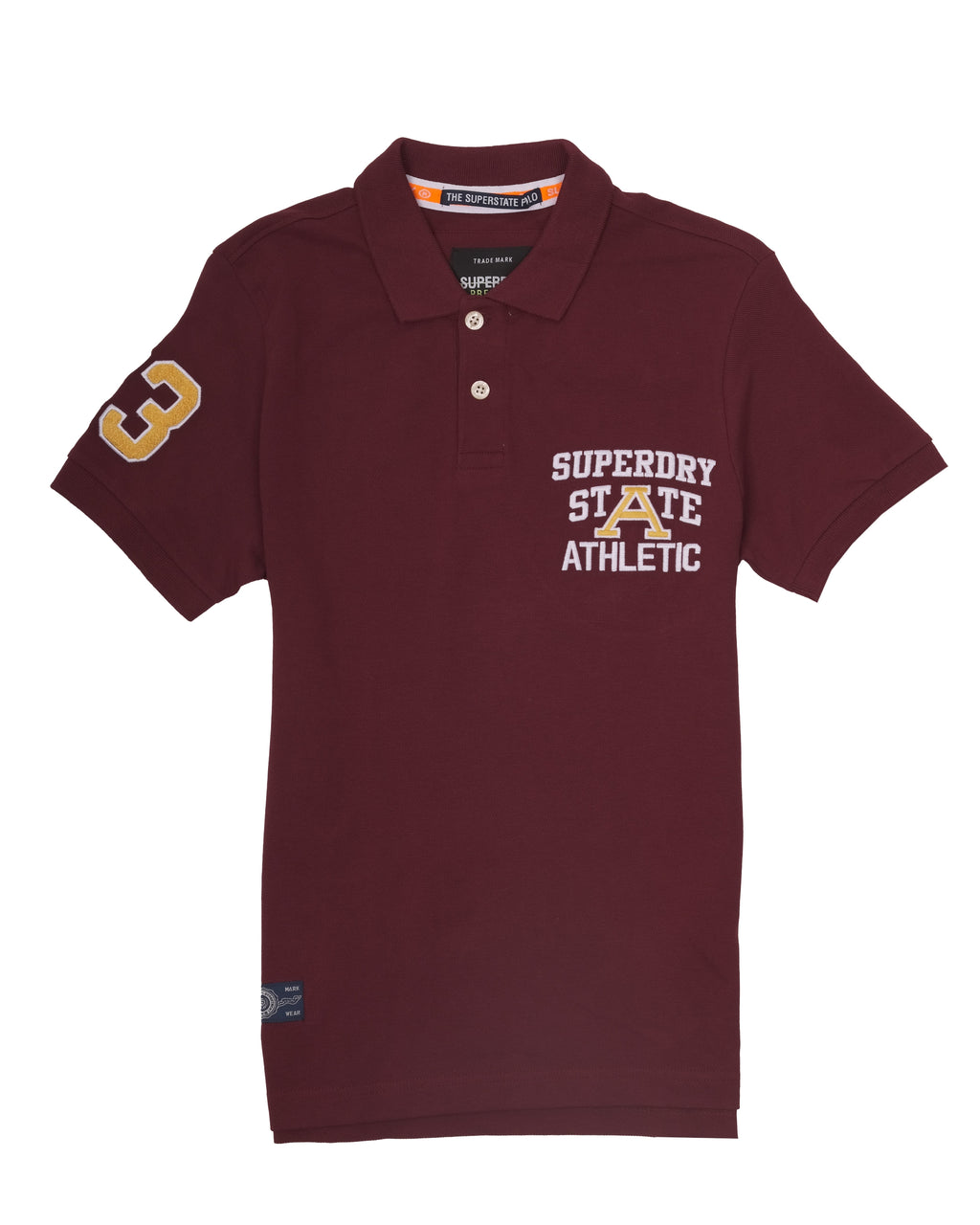 SUPERDRY Garnet Red Slim Fit Embroidered Polo Shirt