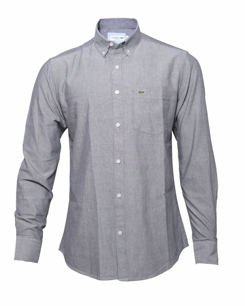 LACOSTE Misty Slate Classic Fit Long Sleeve Button-Down Shirt