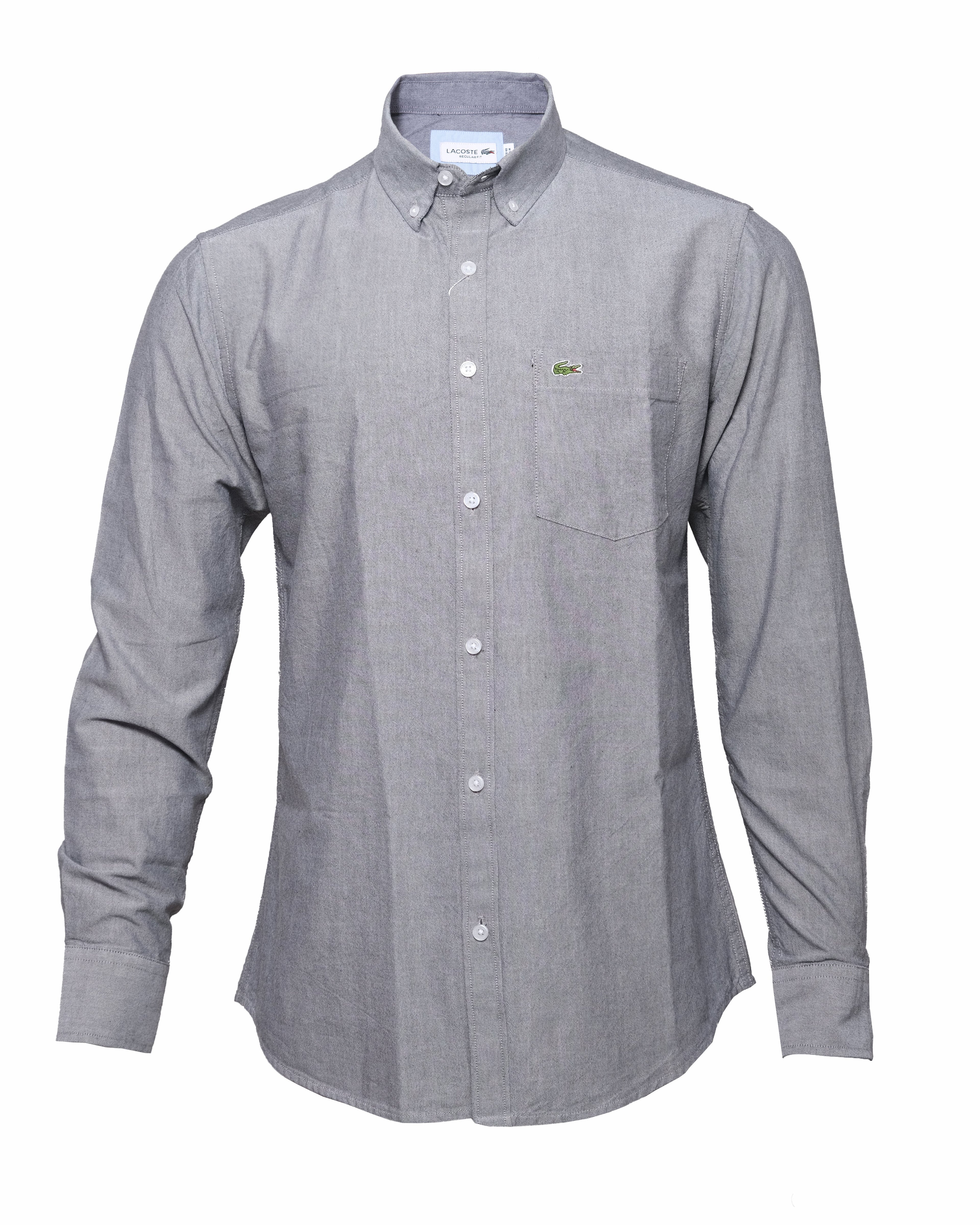 LACOSTE Misty Slate Classic Fit Long Sleeve Button-Down Shirt