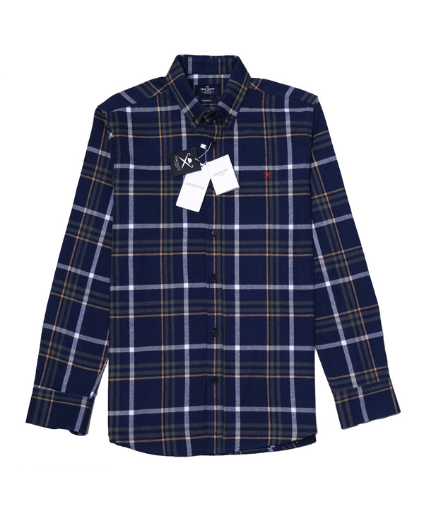 HACKETT LONDON Twilight Indigo Heritage Slim Fit Flannel Shirt