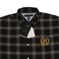 TOMMY HILFIGER Midnight Charcoal Plaid Logo Button-Up Shirt