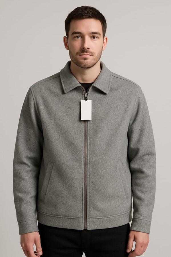 ZARA Modern Textured Zip-Up Jacket