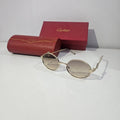 Cartier Vintage Oval Sunglasses with Gold Accents