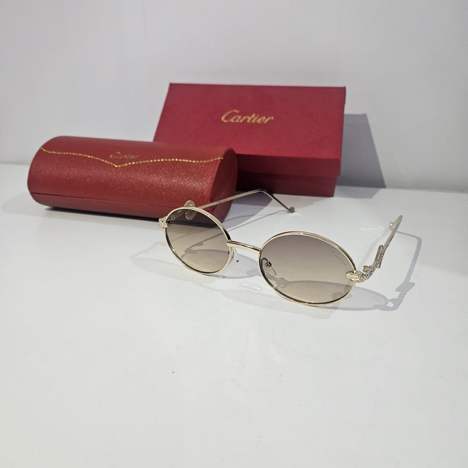 Cartier Vintage Oval Sunglasses with Gold Accents