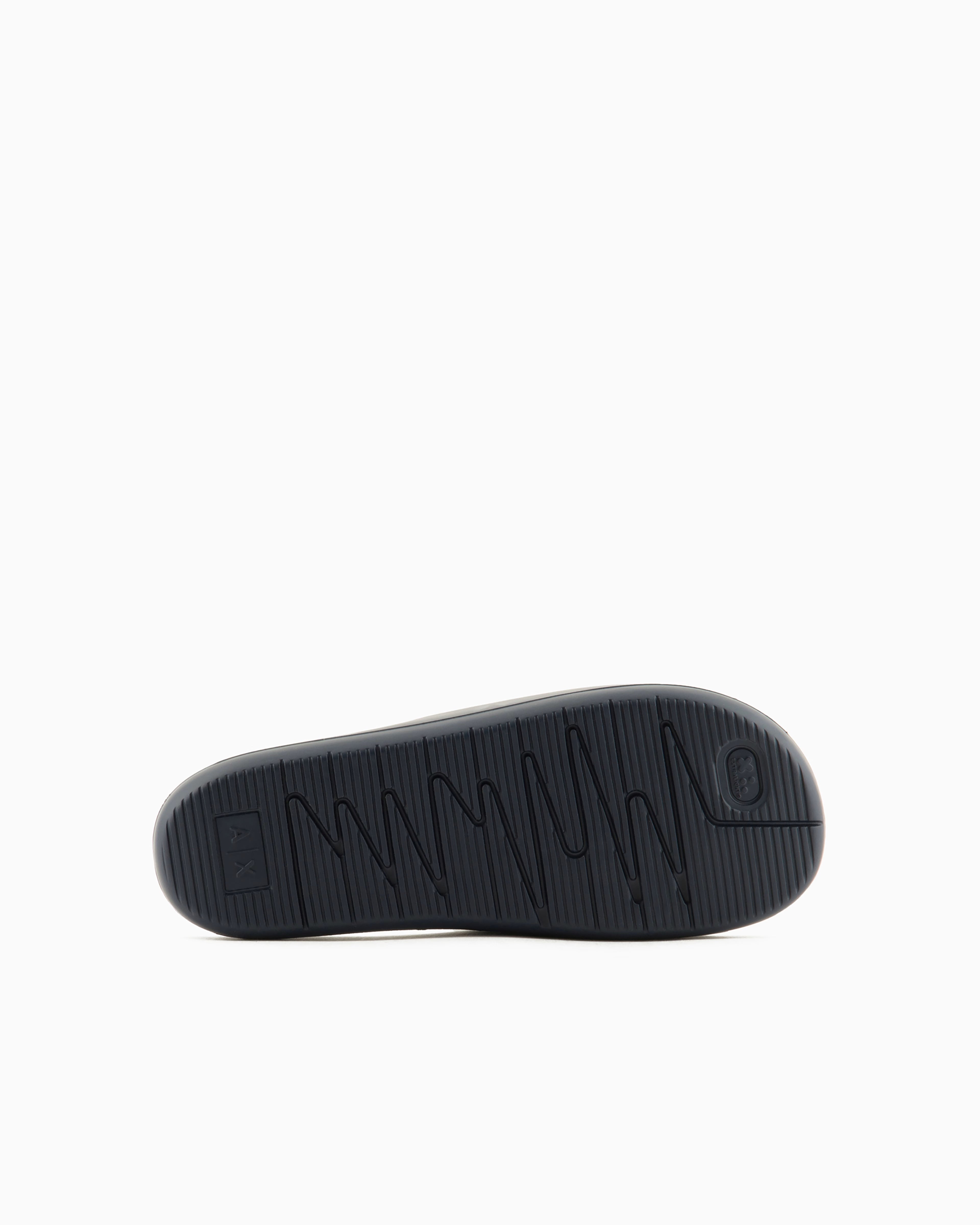 A|X ARMANI EXCHANGE Tranquil Slate Luxe Open-Toe Slides