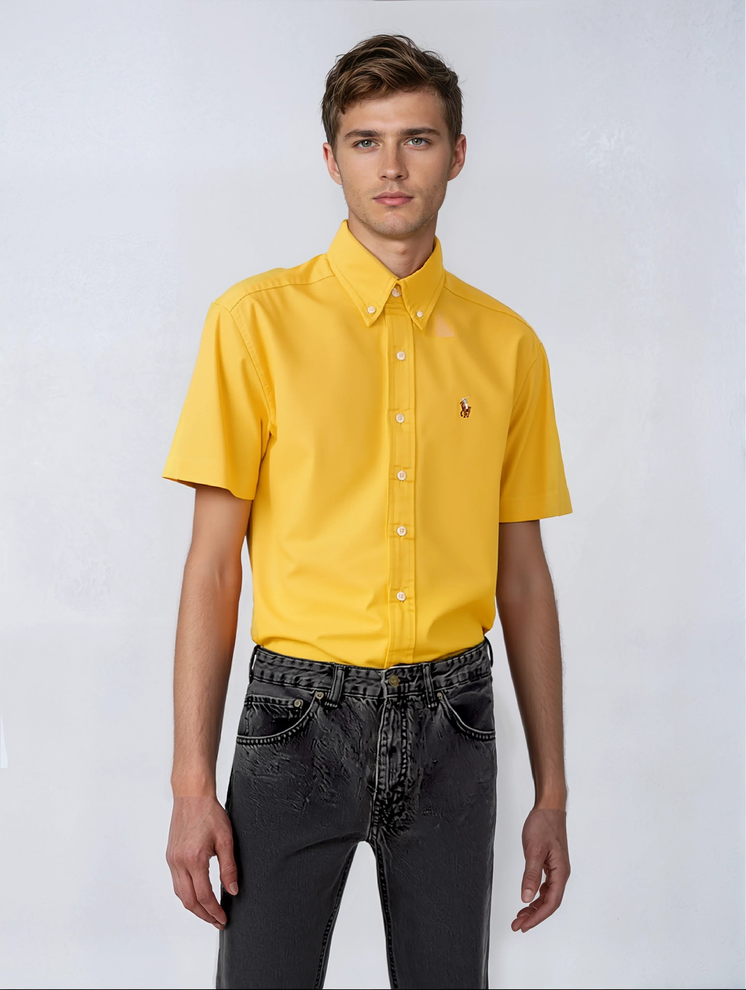 POLO RALPH LAUREN Solar Amber Classic Fit Short Sleeve Button-Down Shirt