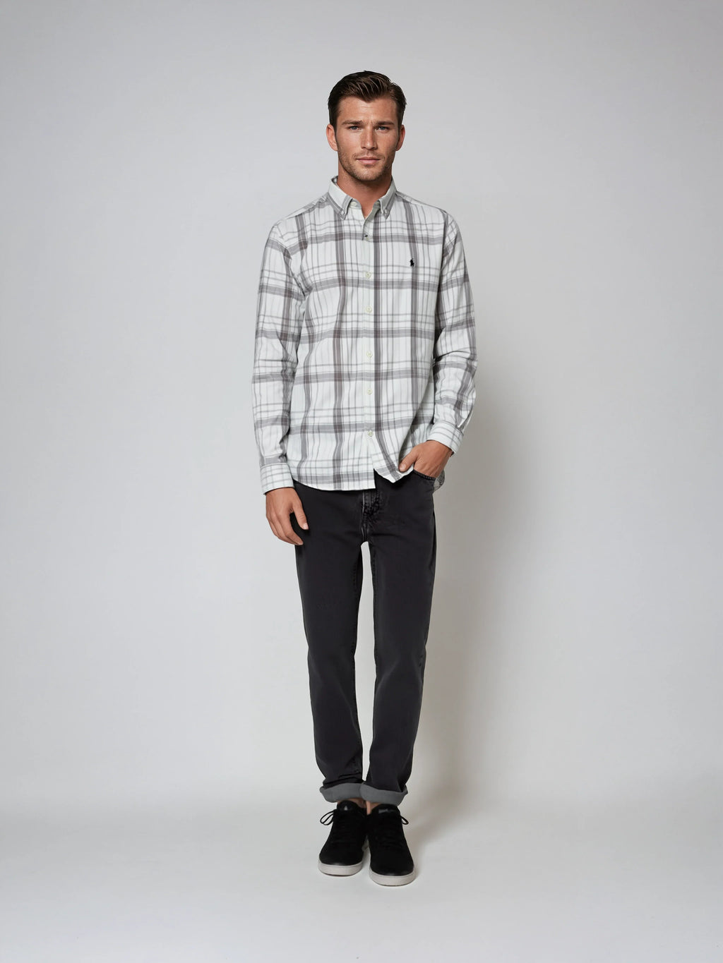 POLO RALPH LAUREN Driftwood Beige Tailored Fit Long Sleeve Button-Down Shirt