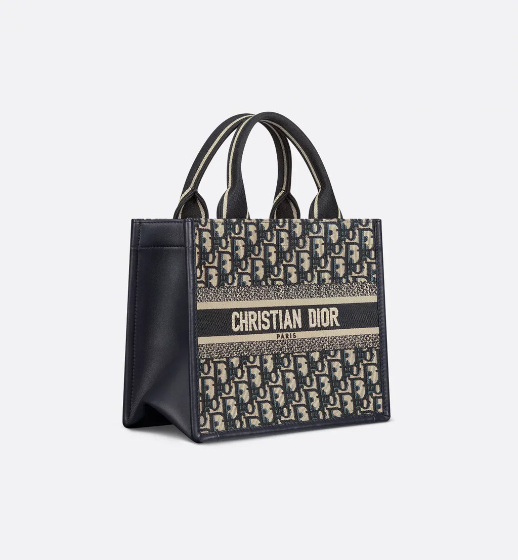 CHRISTIAN DIOR Celestial Midnight Luxe Canvas Book Tote Bag
