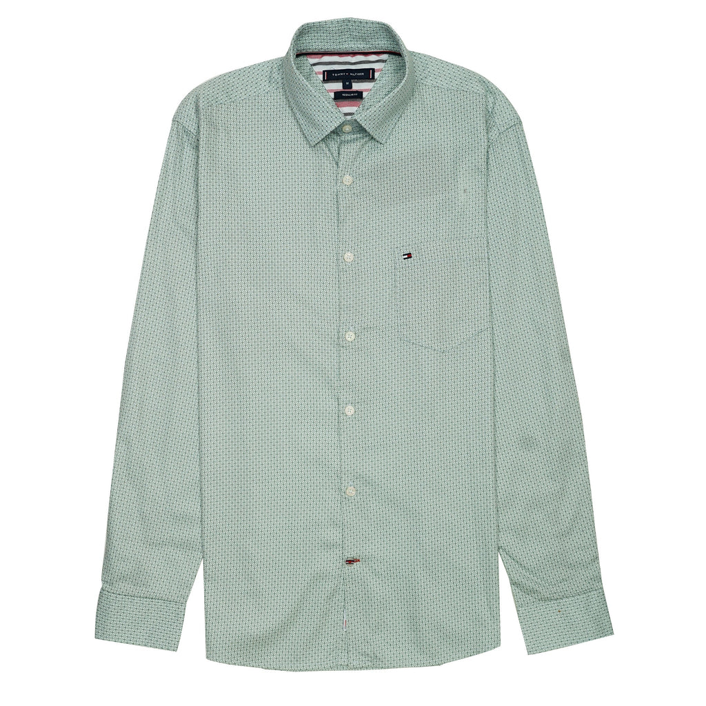 TOMMY HILFIGER Opulent Jade Tailored Fit Long Sleeve Button-Down Shirt