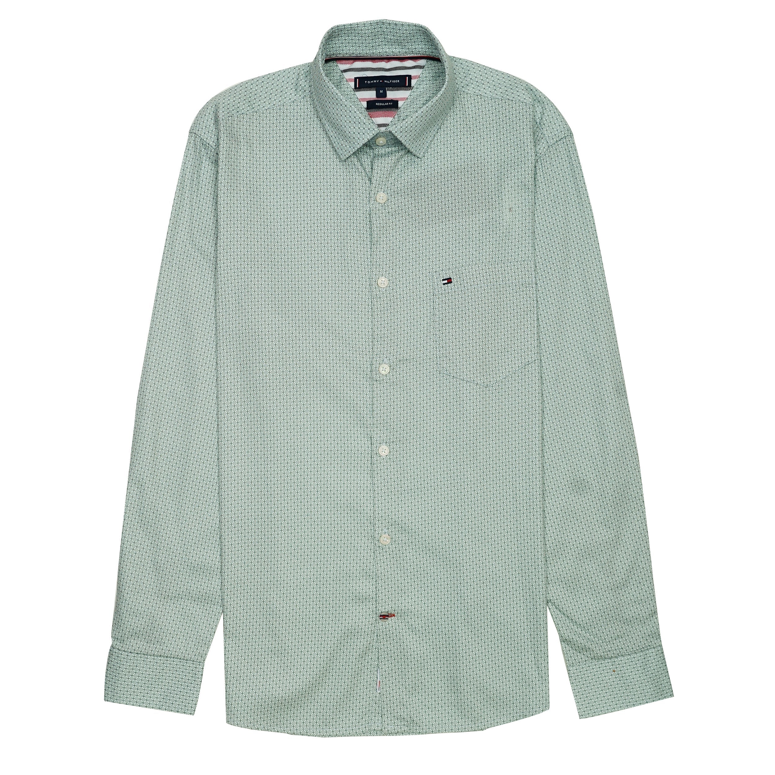 TOMMY HILFIGER Opulent Jade Tailored Fit Long Sleeve Button-Down Shirt