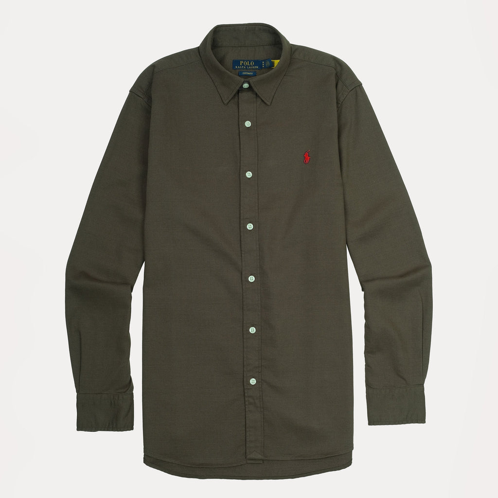 POLO RALPH LAUREN Mystic Olive Classic Fit Long Sleeve Cotton Shirt