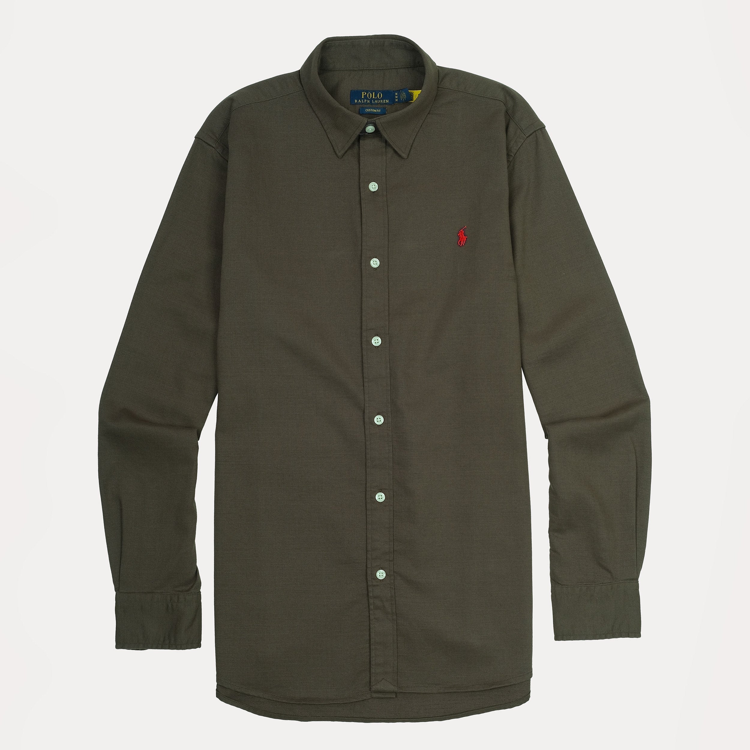 POLO RALPH LAUREN Mystic Olive Classic Fit Long Sleeve Cotton Shirt